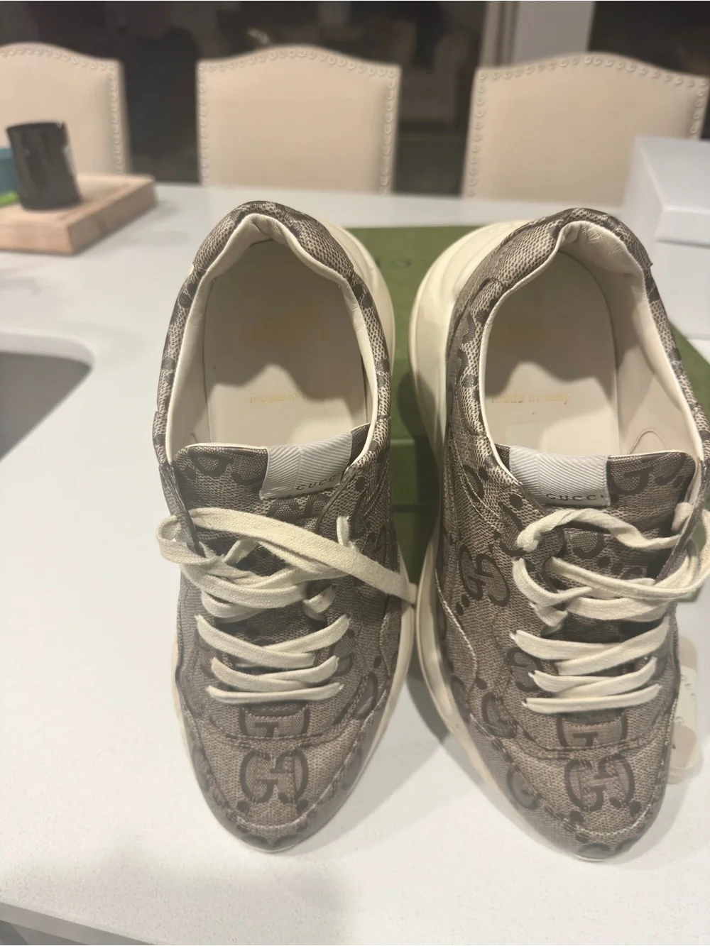 Gucci Rylan Brown GG Canvas Low-Top Sneakers